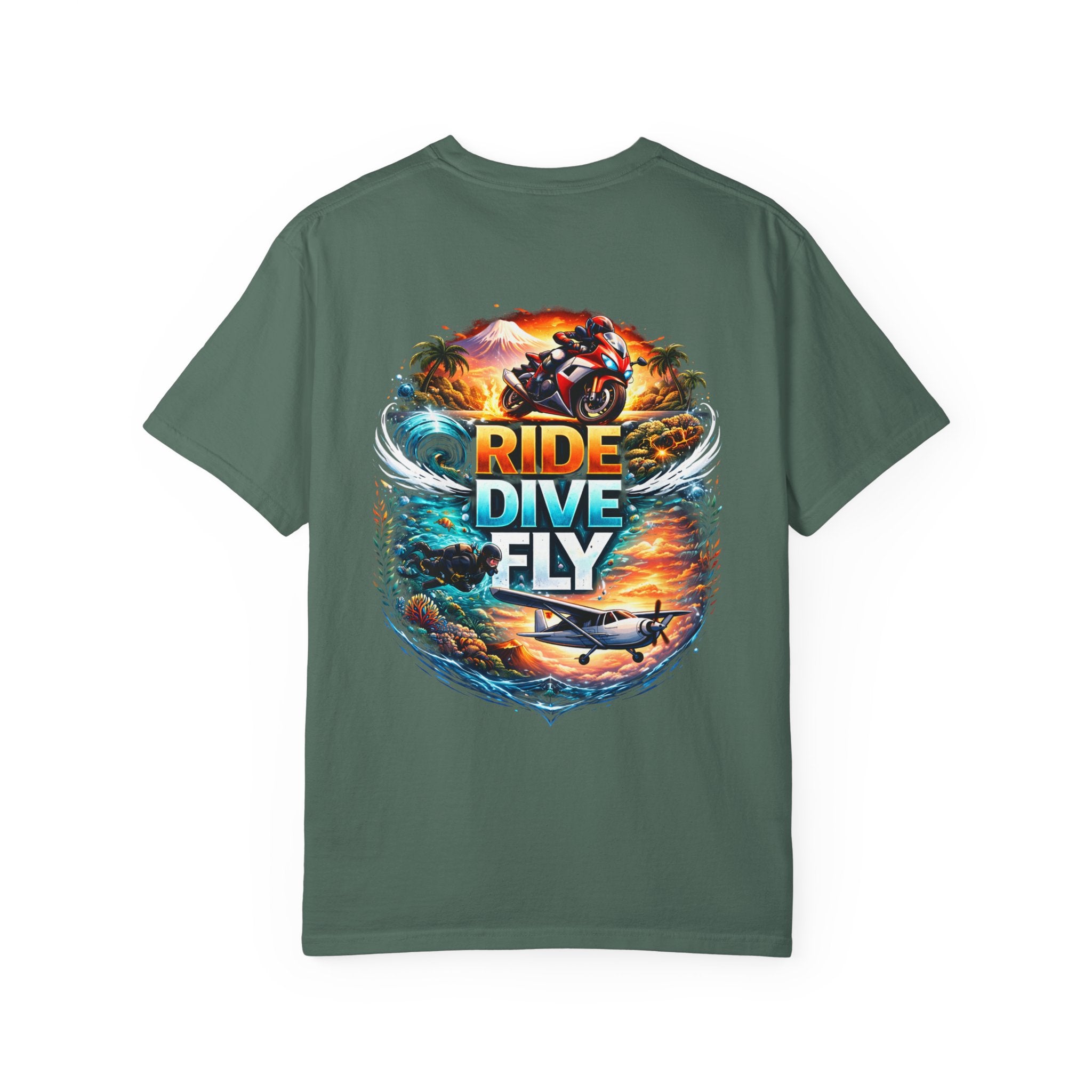 Ride. Dive. Fly. T-Shirt — Explorer
