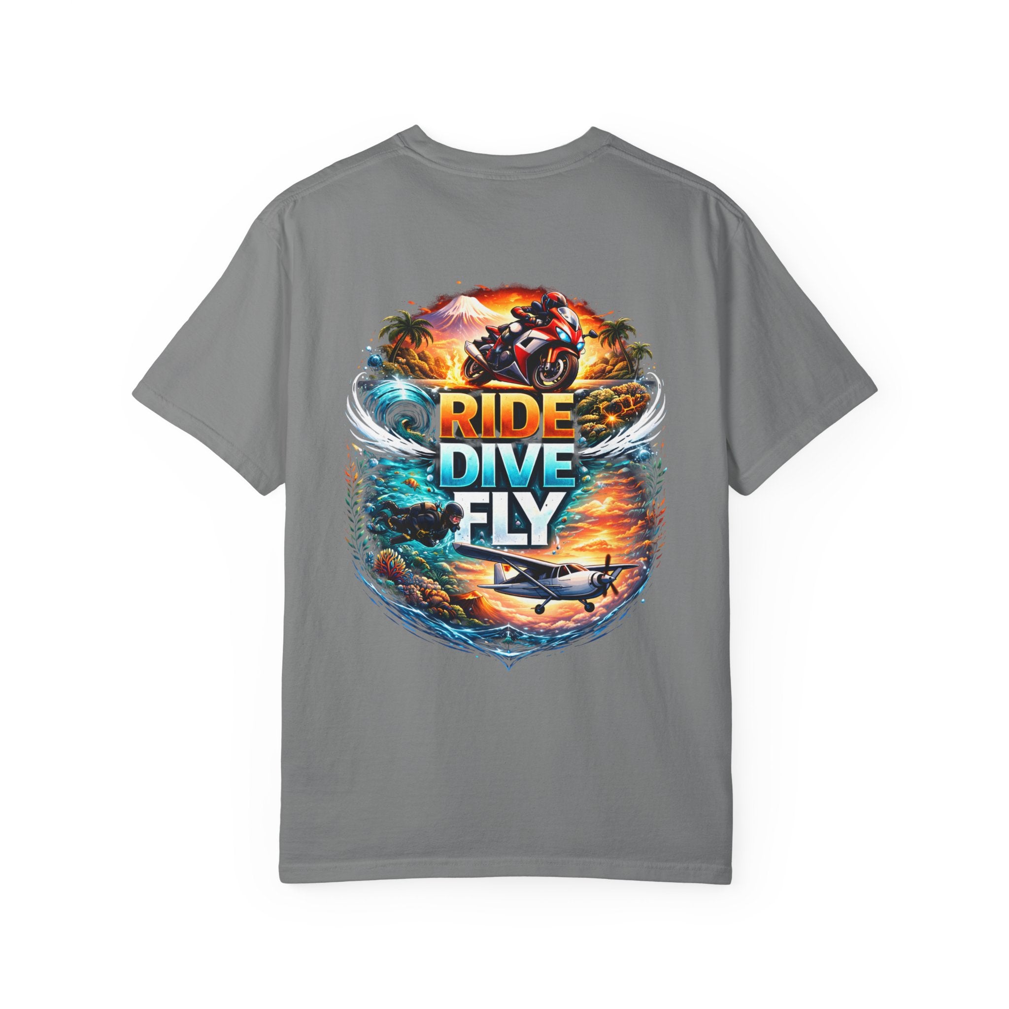 Ride. Dive. Fly. T-Shirt — Explorer