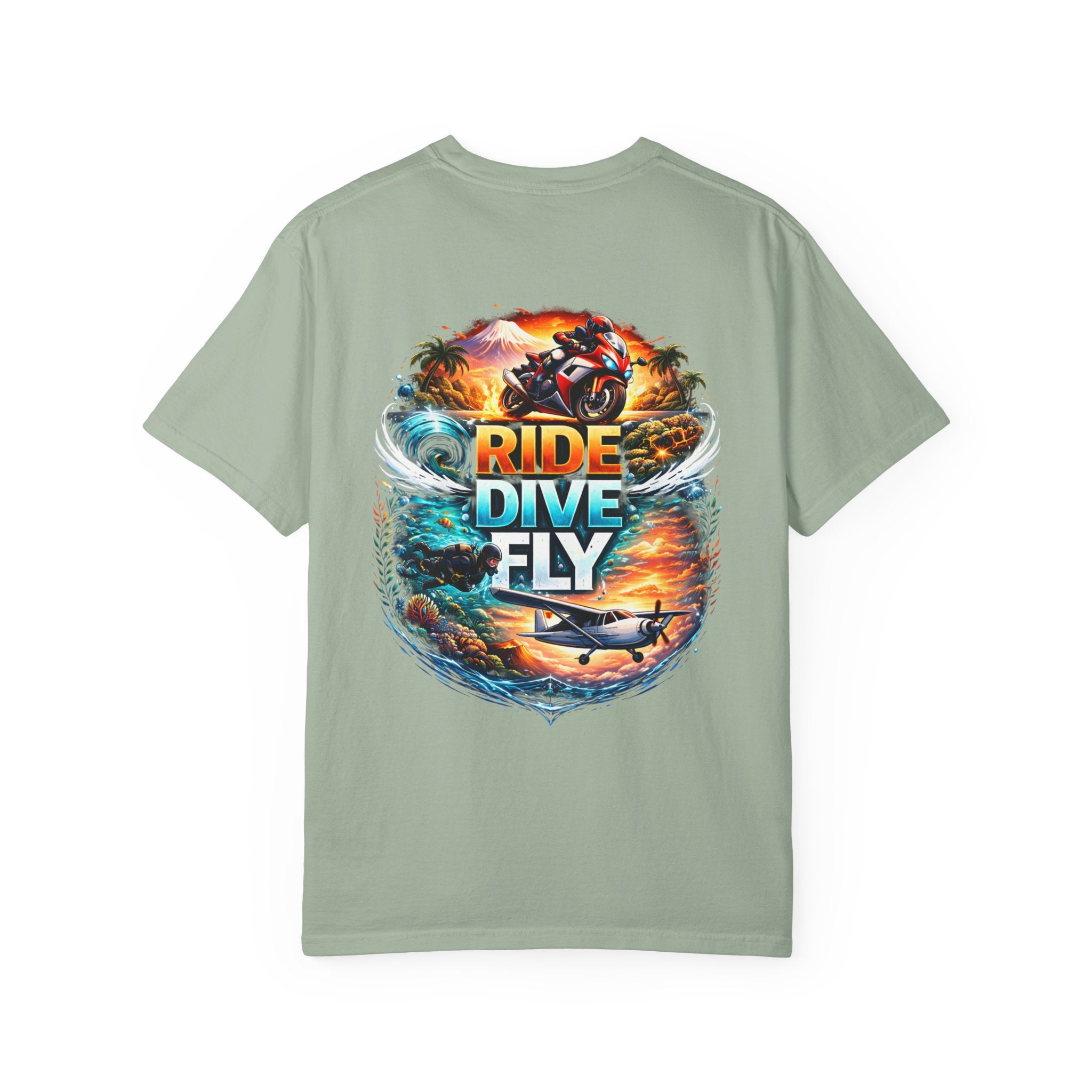Ride. Dive. Fly. T-Shirt — Explorer