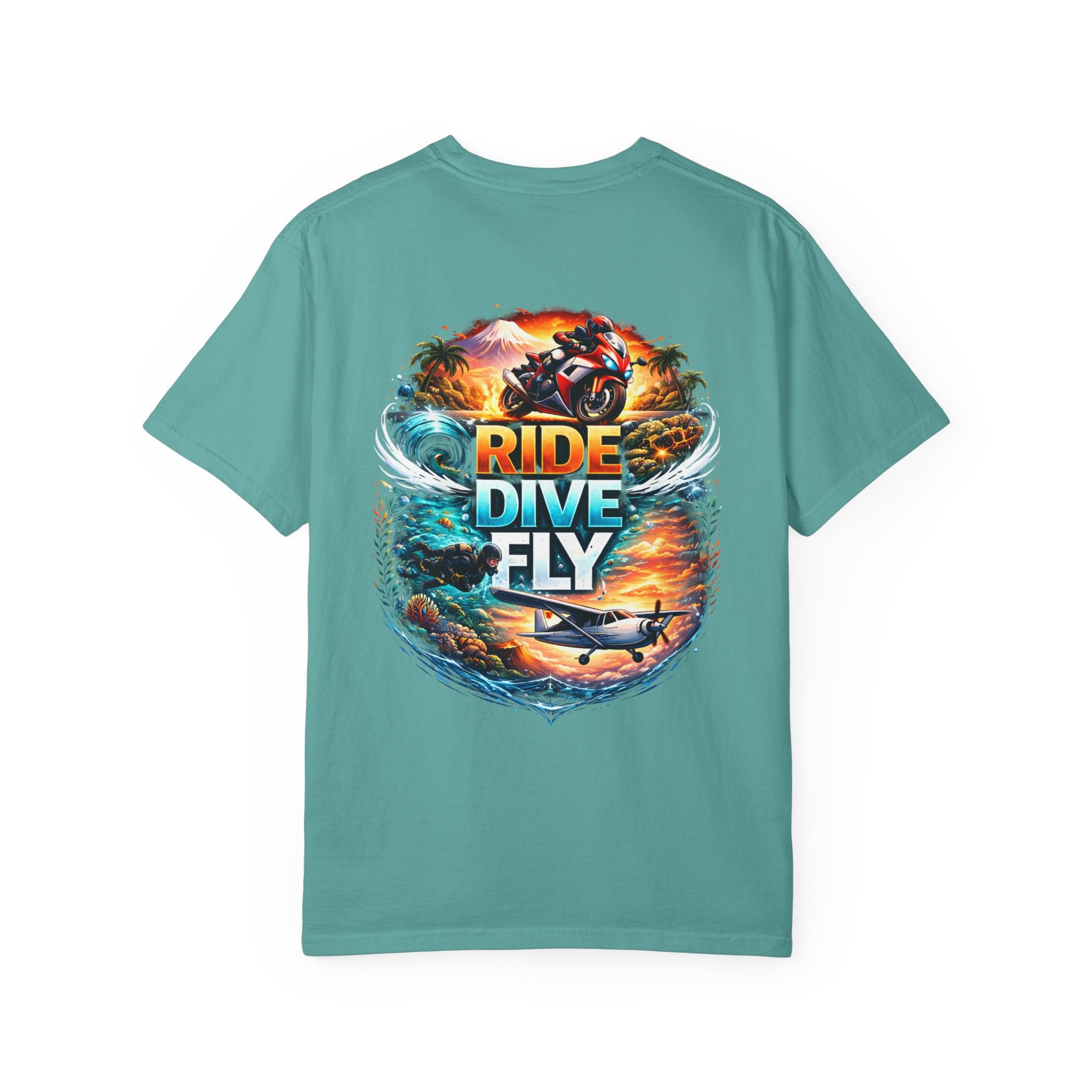 Ride. Dive. Fly. T-Shirt — Explorer