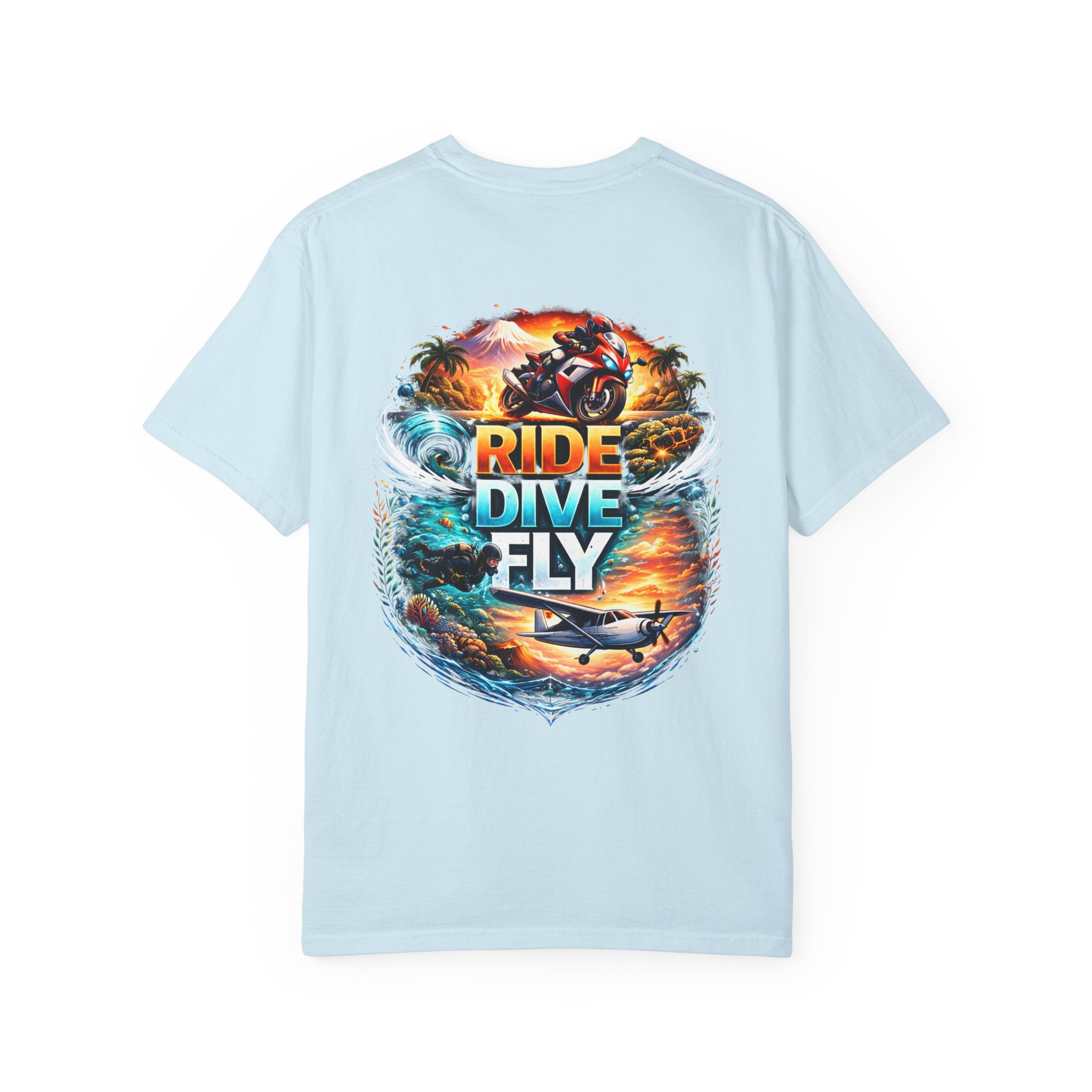 Ride. Dive. Fly. T-Shirt — Explorer