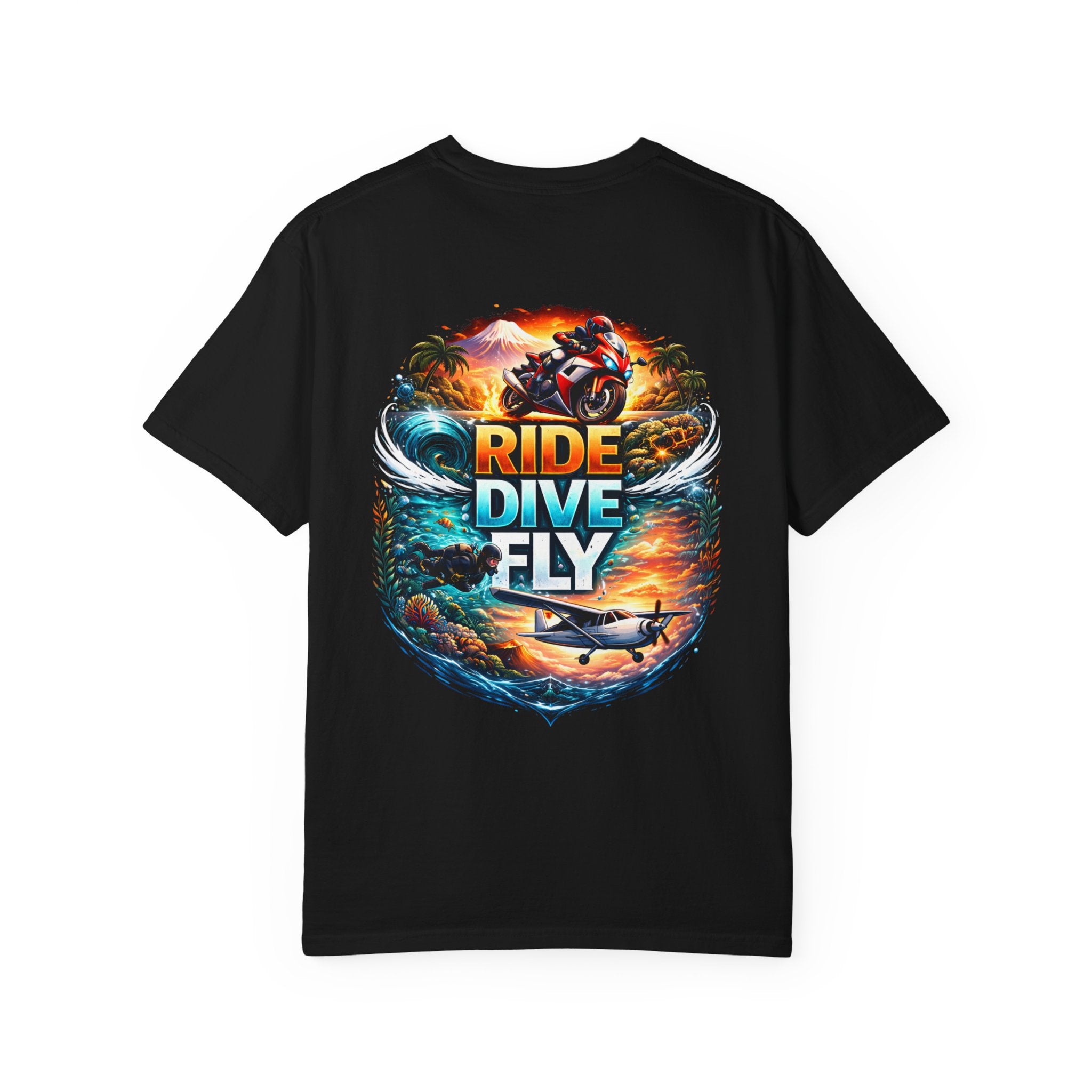 Ride. Dive. Fly. T-Shirt — Explorer