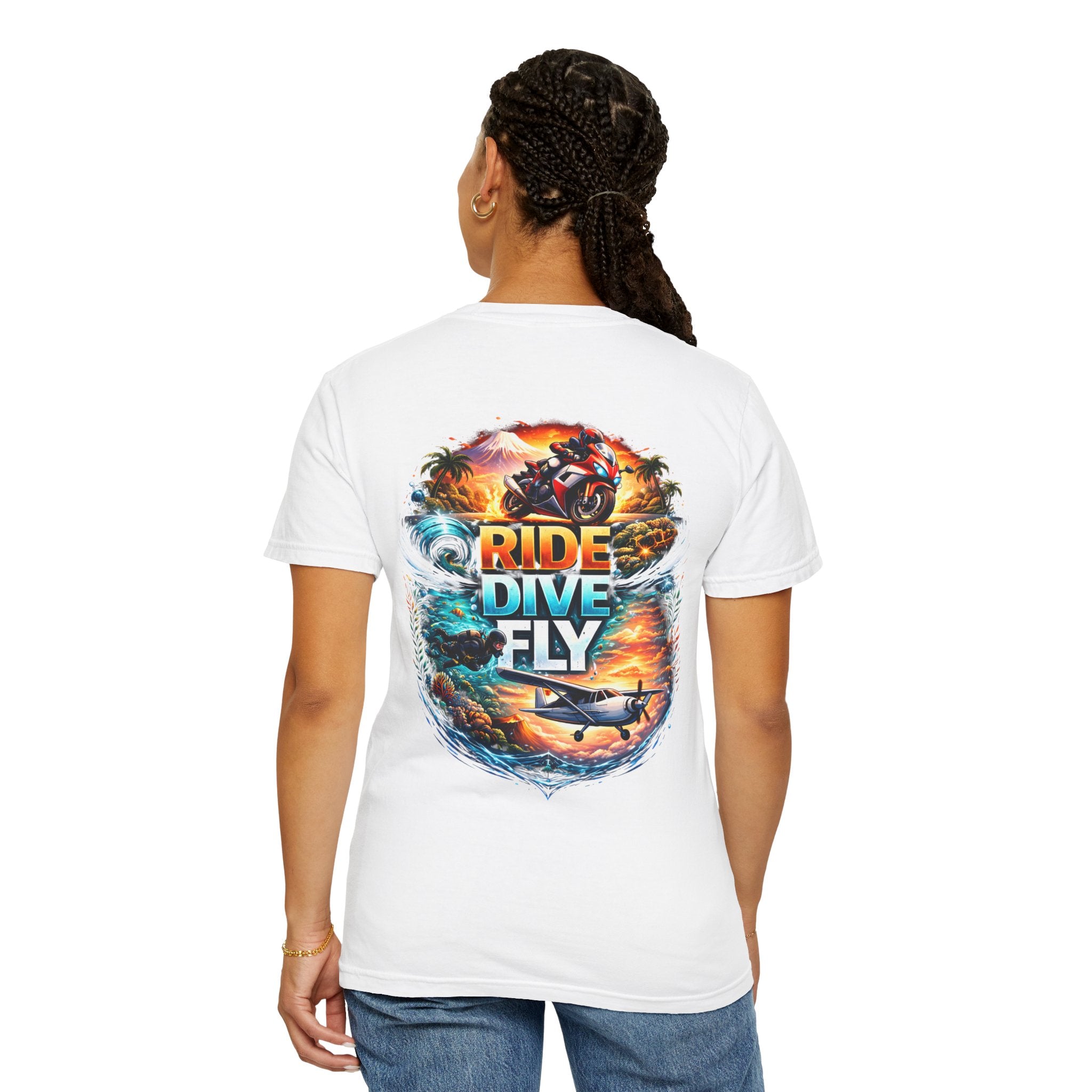 Ride. Dive. Fly. T-Shirt — Explorer