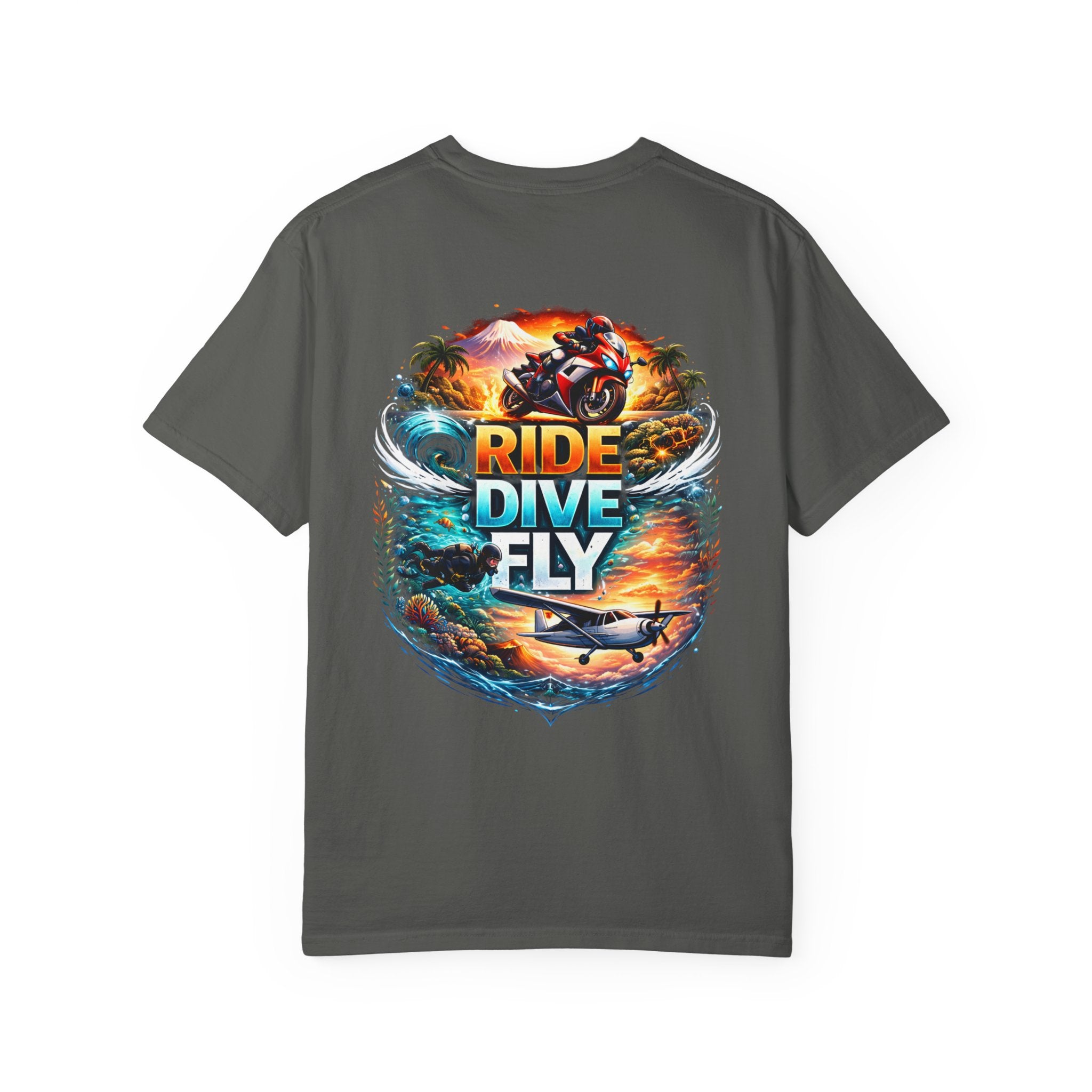 Ride. Dive. Fly. T-Shirt — Explorer