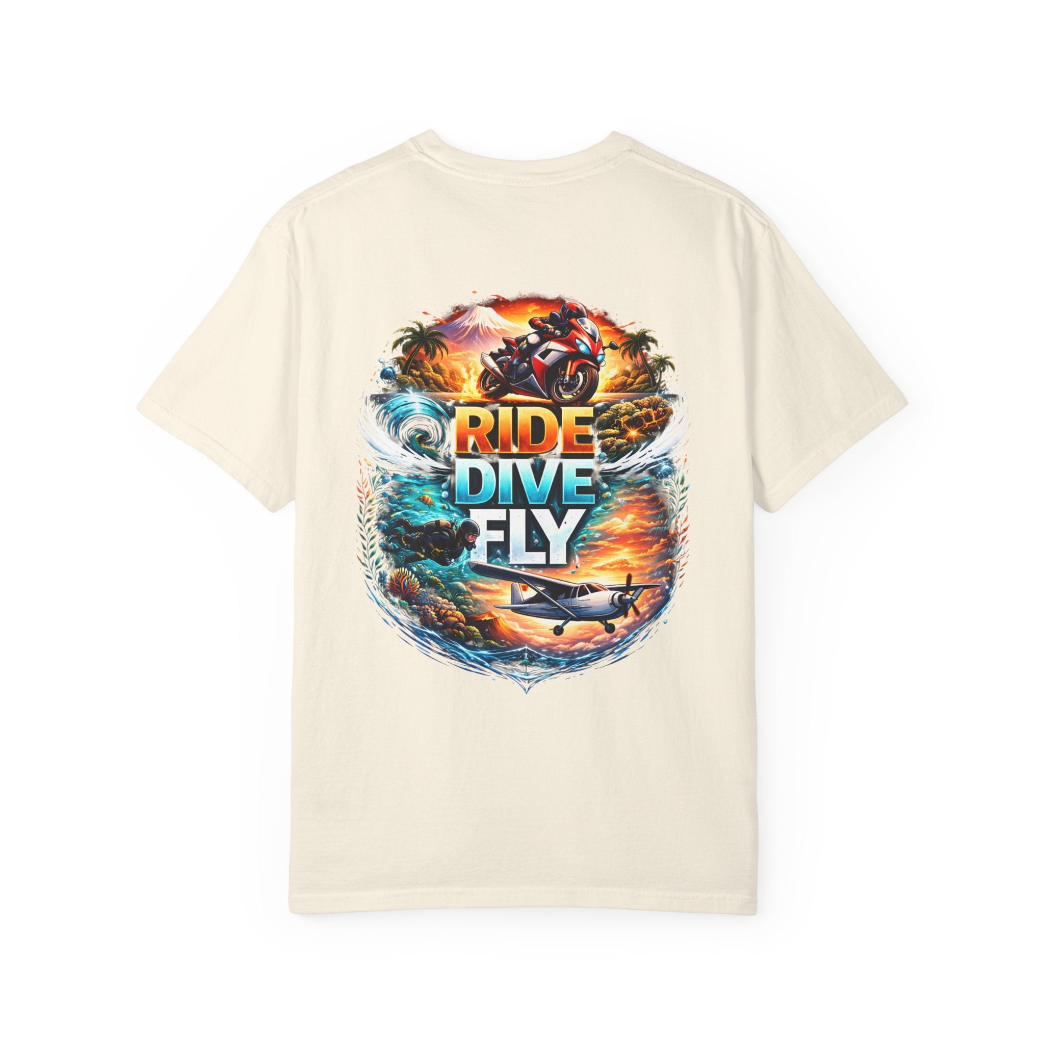 Ride. Dive. Fly. T-Shirt — Explorer