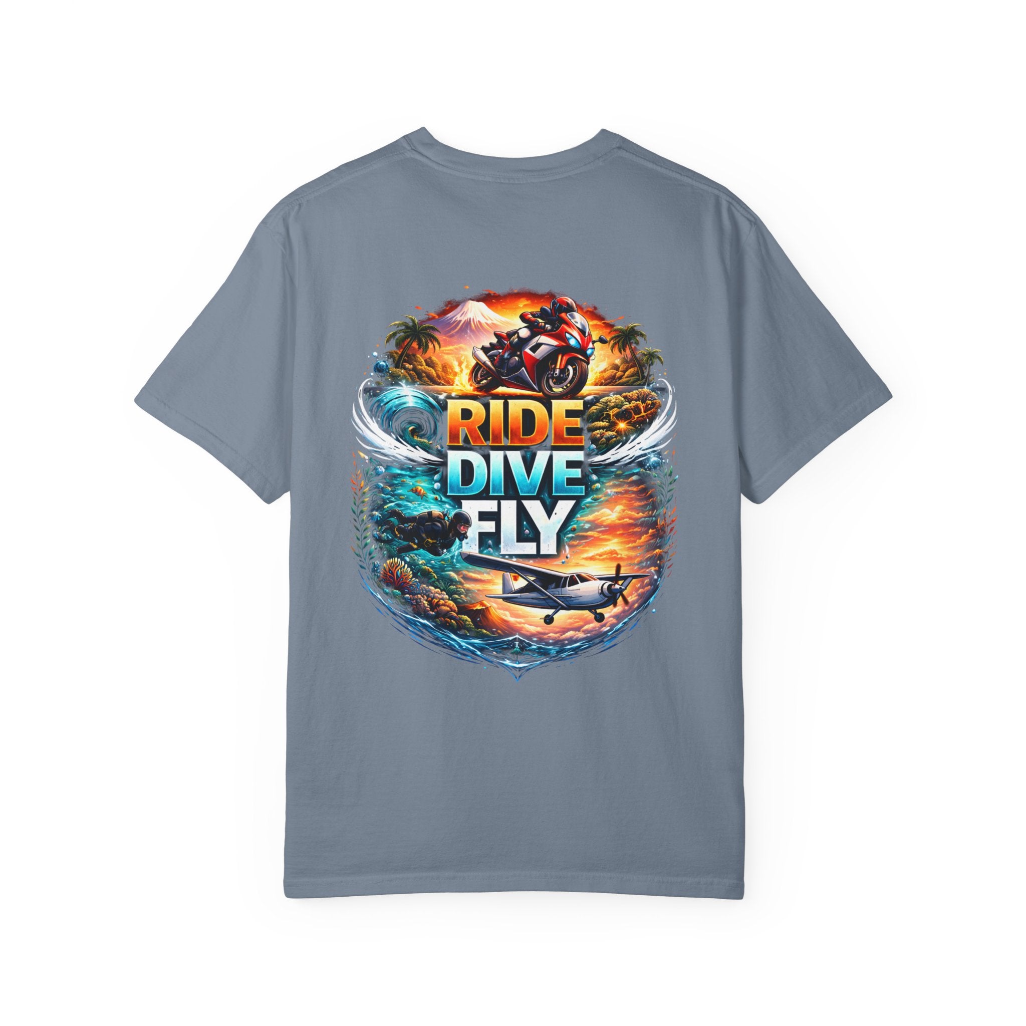 Ride. Dive. Fly. T-Shirt — Explorer